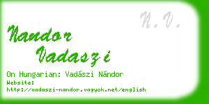 nandor vadaszi business card
